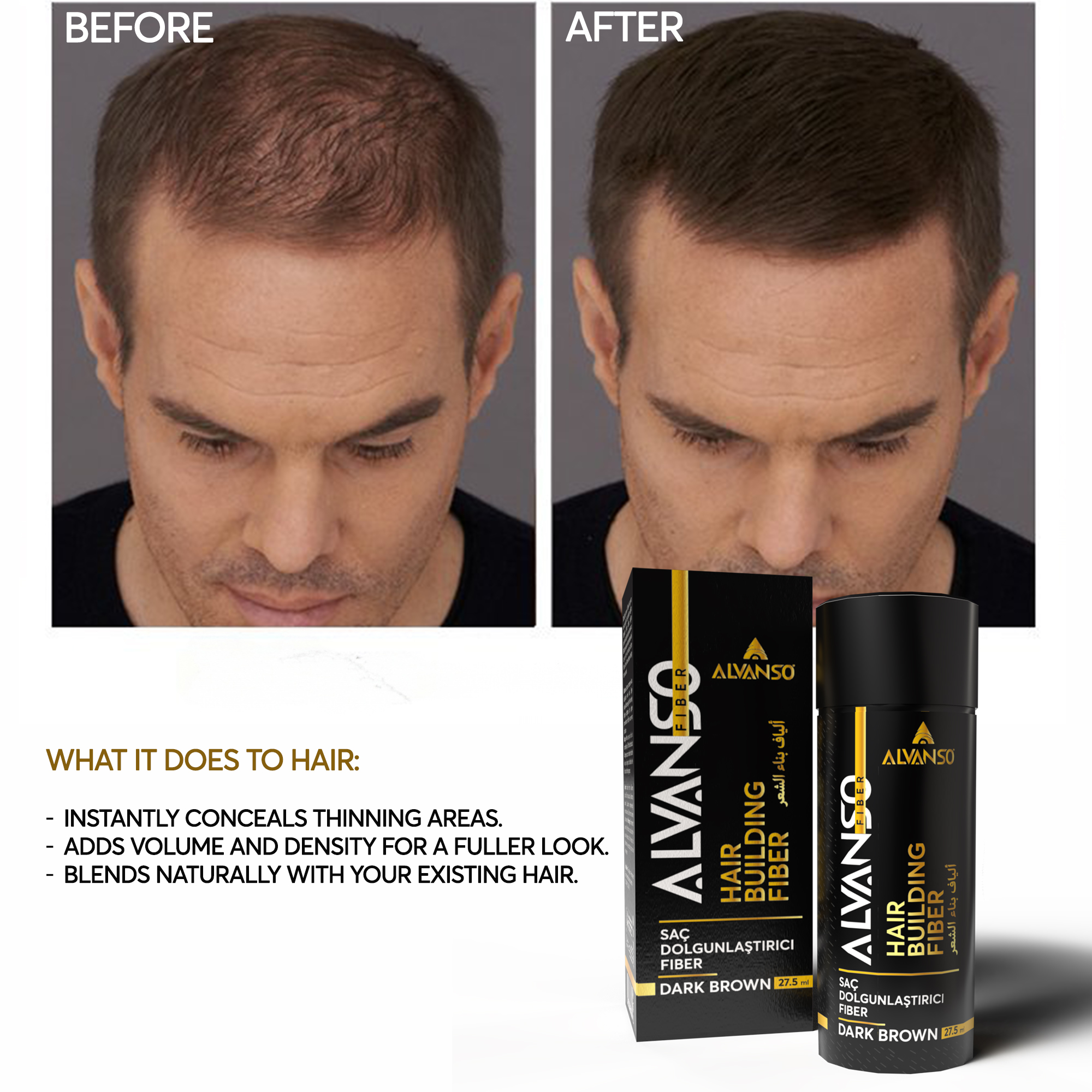 Hair Building Fibers - Dark Brown